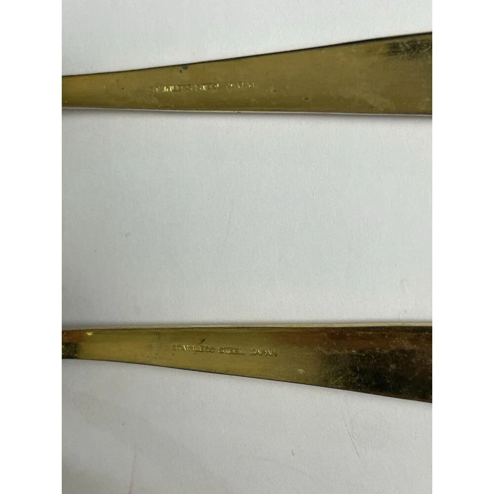 Gold Plated Flatware Vintage Silverware Japan‎ Mid Century Replacement 11 Pc MCM